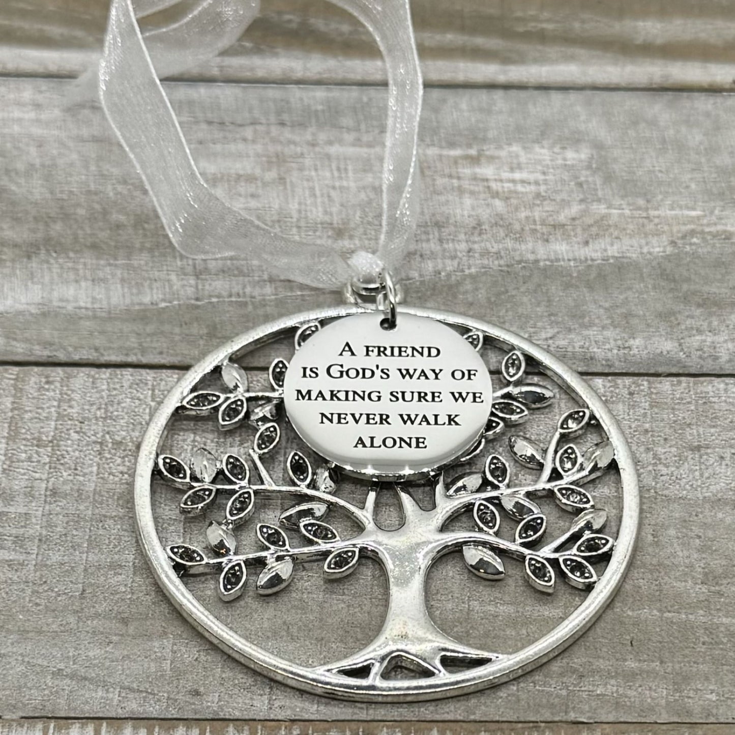 A Friend Is God's Way Of Making Sure We Never Walk Alone Tree Of Life Christmas Ornament, Friendship Gift