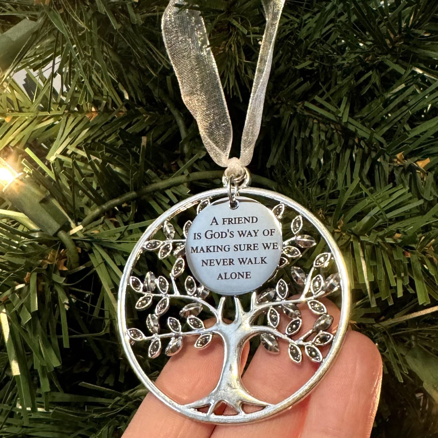 A Friend Is God's Way Of Making Sure We Never Walk Alone Tree Of Life Christmas Ornament, Friendship Gift