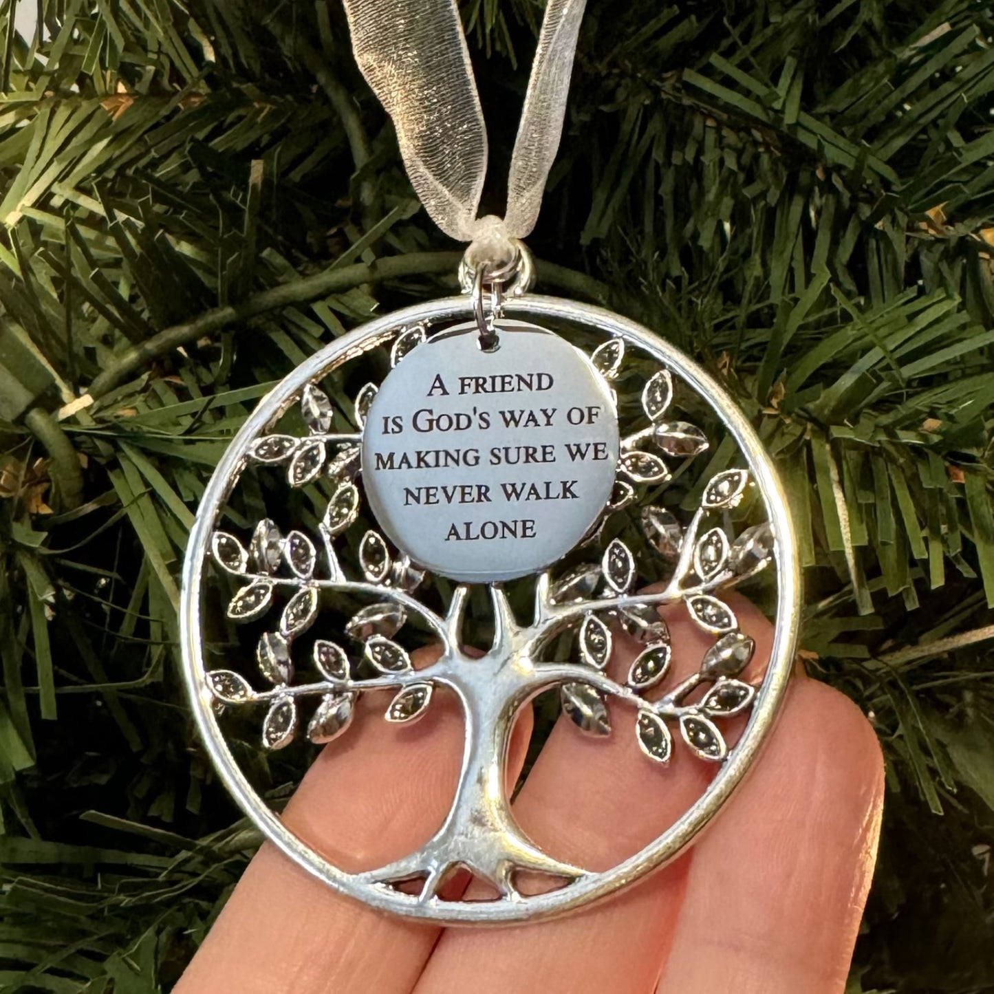 A Friend Is God's Way Of Making Sure We Never Walk Alone Tree Of Life Christmas Ornament, Friendship Gift