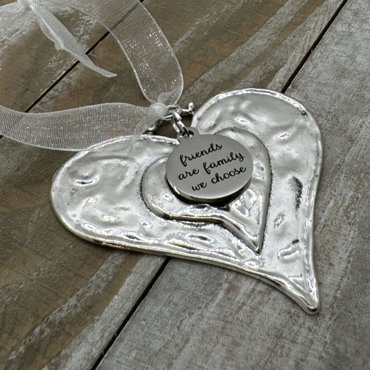 Friends Are Family We Choose Heart Christmas Ornament, Friendship Gift