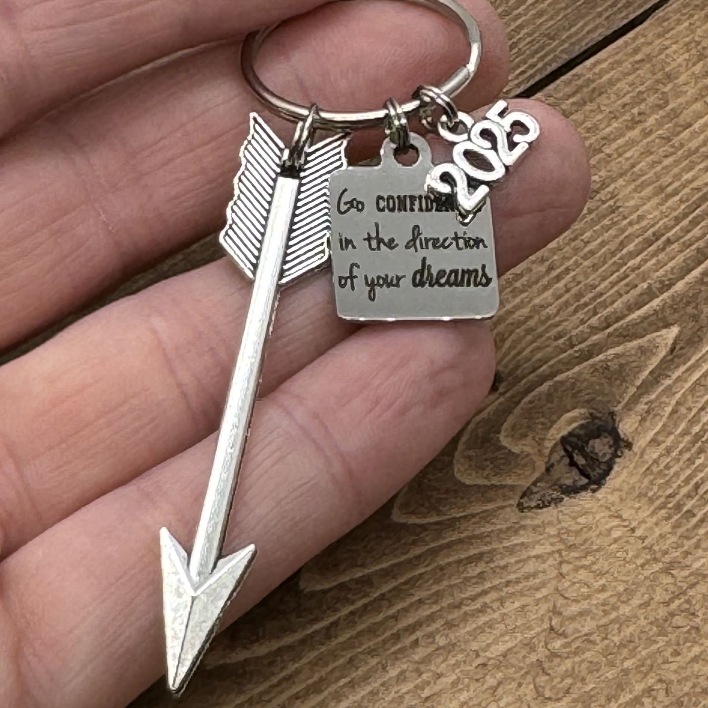 Graduation Gift, Go Confidently In The Direction Of Your Dreams Keychain Bag Charm, Inspirational Graduation Gift For Her