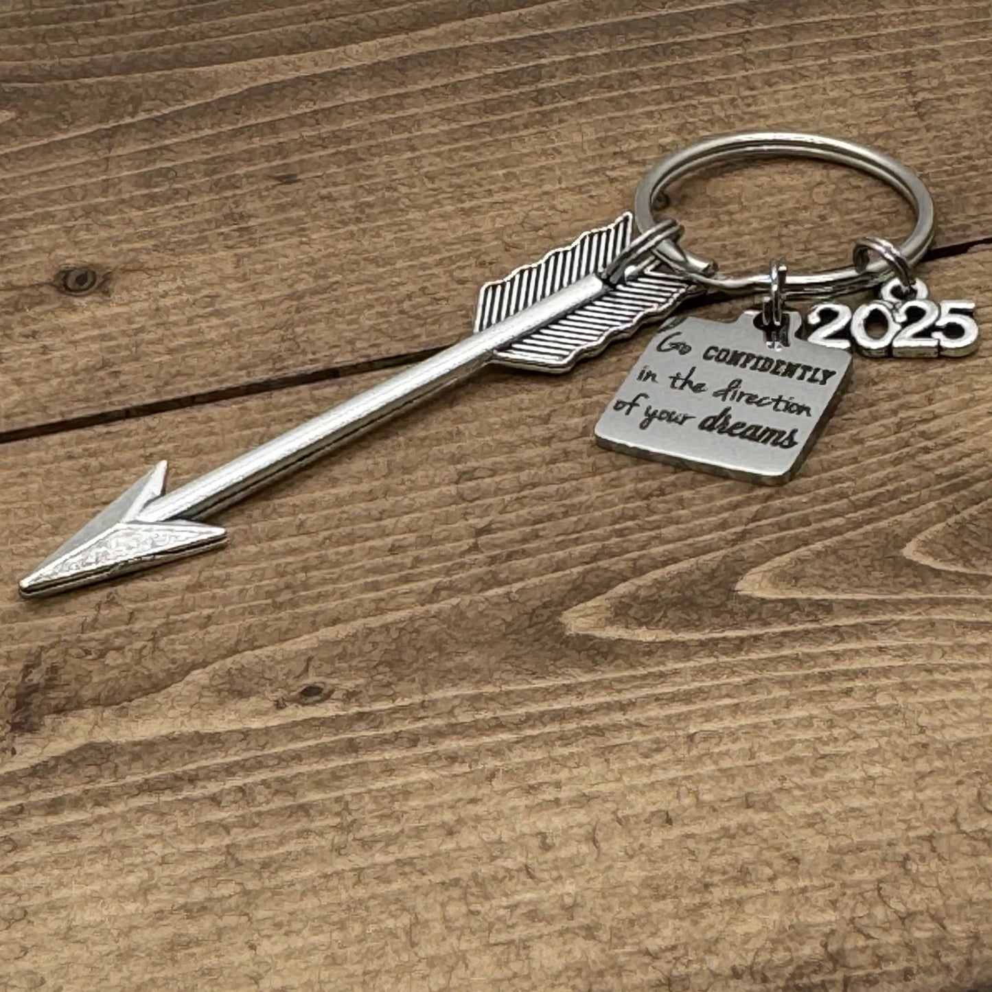 Graduation Gift, Go Confidently In The Direction Of Your Dreams Keychain Bag Charm, Inspirational Graduation Gift For Her