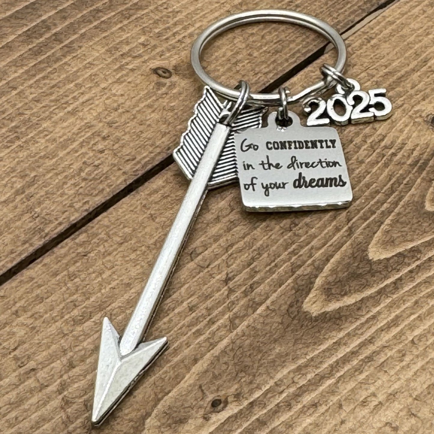 Graduation Gift, Go Confidently In The Direction Of Your Dreams Keychain Bag Charm, Inspirational Graduation Gift For Her