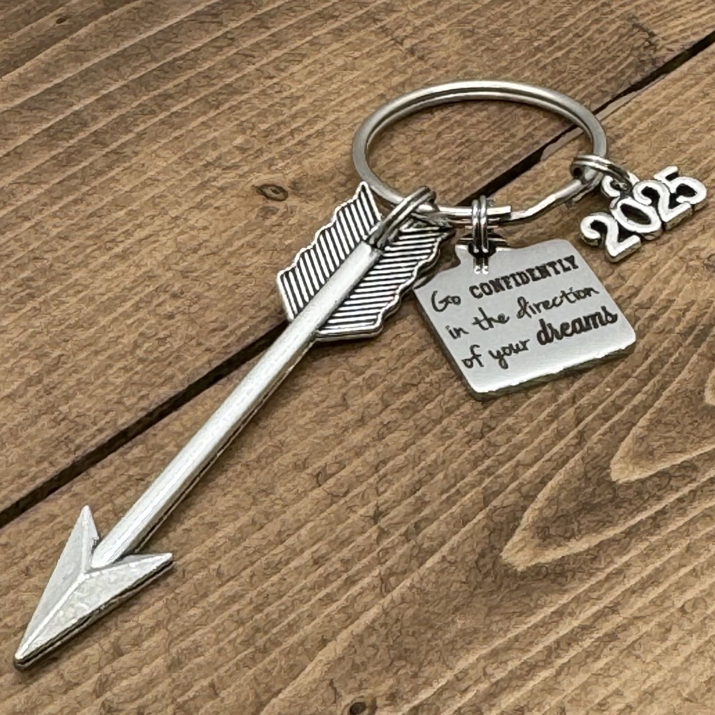 Graduation Gift, Go Confidently In The Direction Of Your Dreams Keychain Bag Charm, Inspirational Graduation Gift For Her