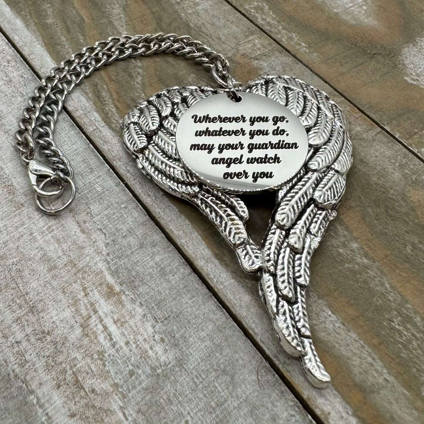 Guardian Angel Rearview Mirror Car Charm, Wherever you go whatever you do may your guardian angel watch over you, New Driver Sweet 16 Gift