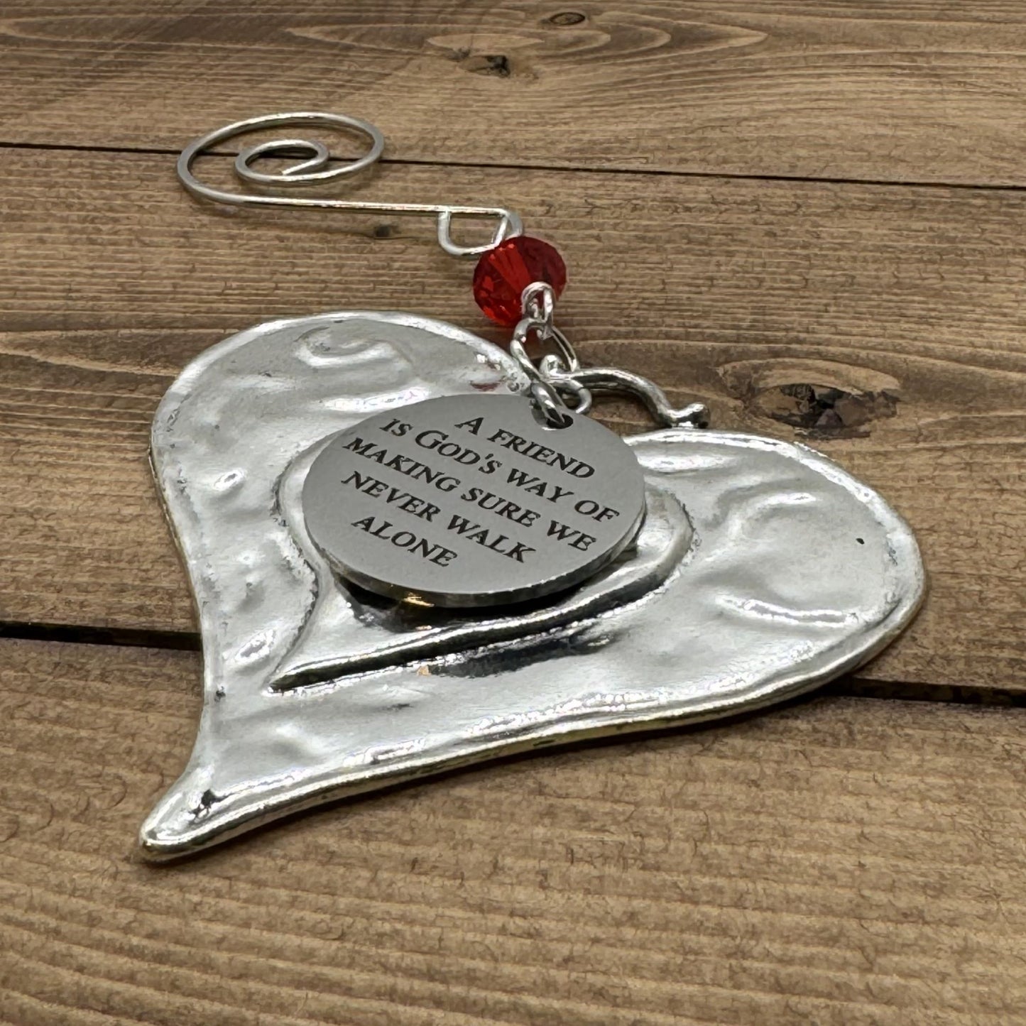 A Friend Is God's Way Of Making Sure We Never Walk Alone Custom Birthstone Crystal Heart Ornament Gift