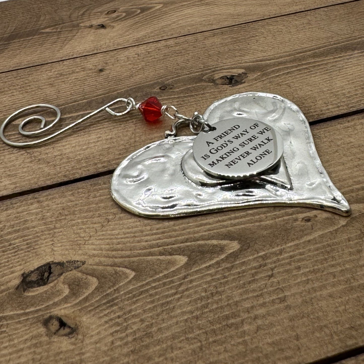 A Friend Is God's Way Of Making Sure We Never Walk Alone Custom Birthstone Crystal Heart Ornament Gift