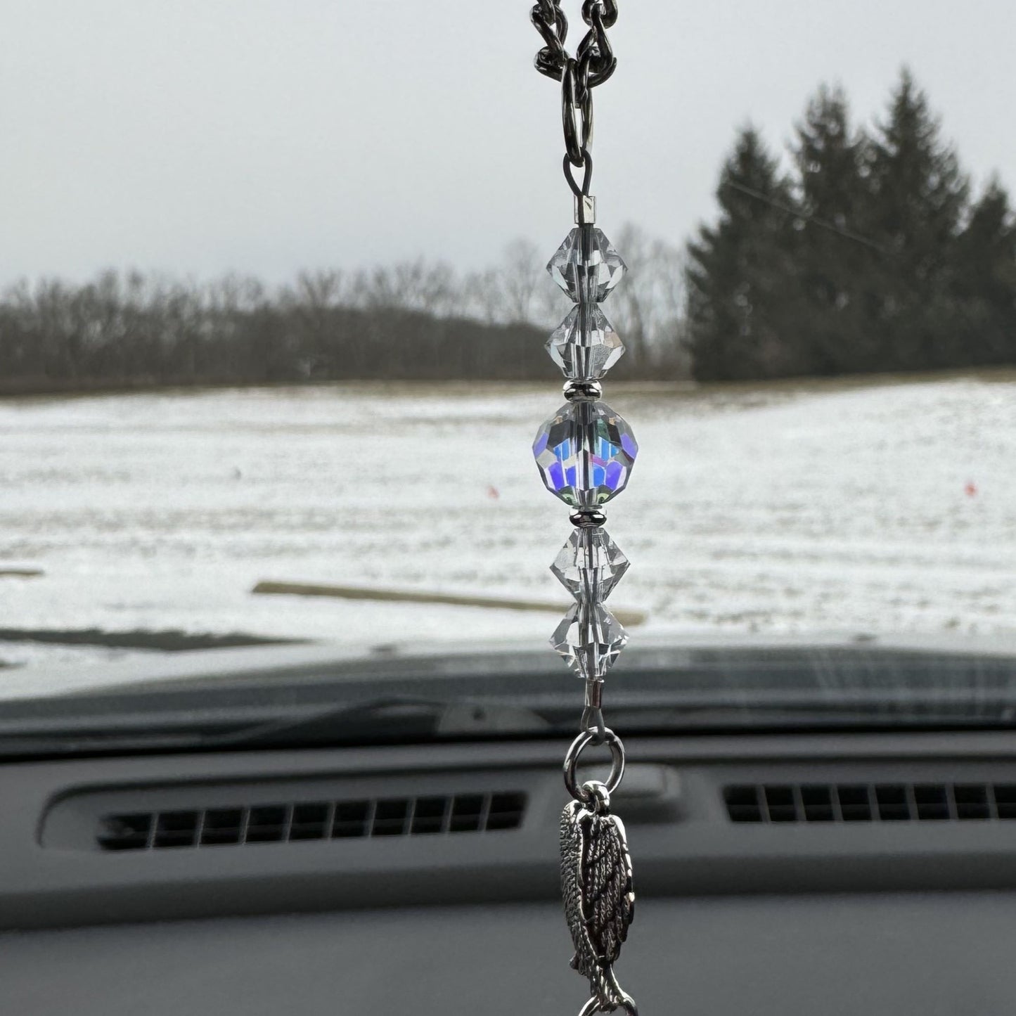 Dad Memorial Car Charm, I Have An Angel In Heaven I Call Him Dad, Crystal Beaded Suncatcher Car Charm, Dad Memorial Gift