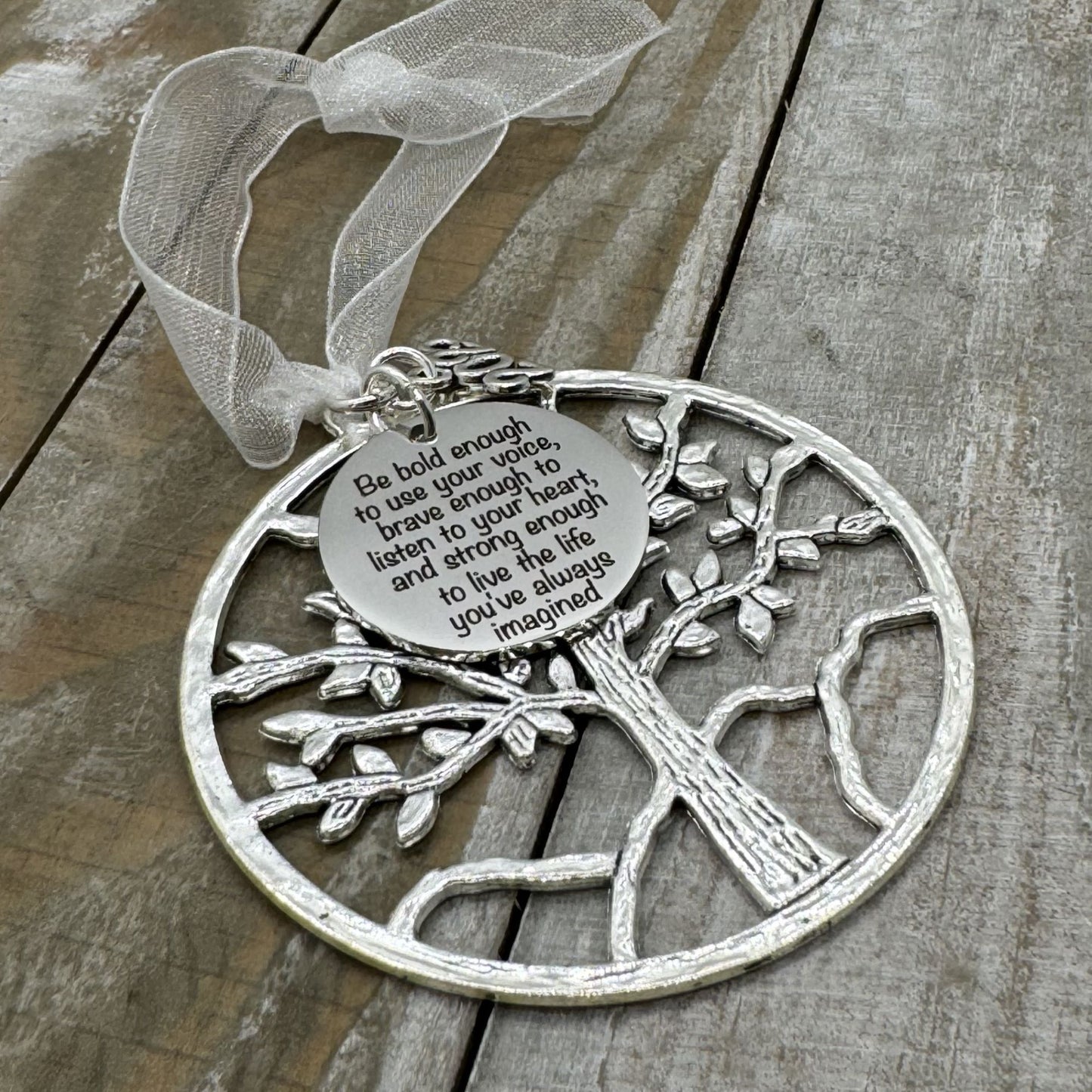 Be bold enough to use your voice, brave enough to listen to your heart Tree Of Life Ornament, Graduation Gift