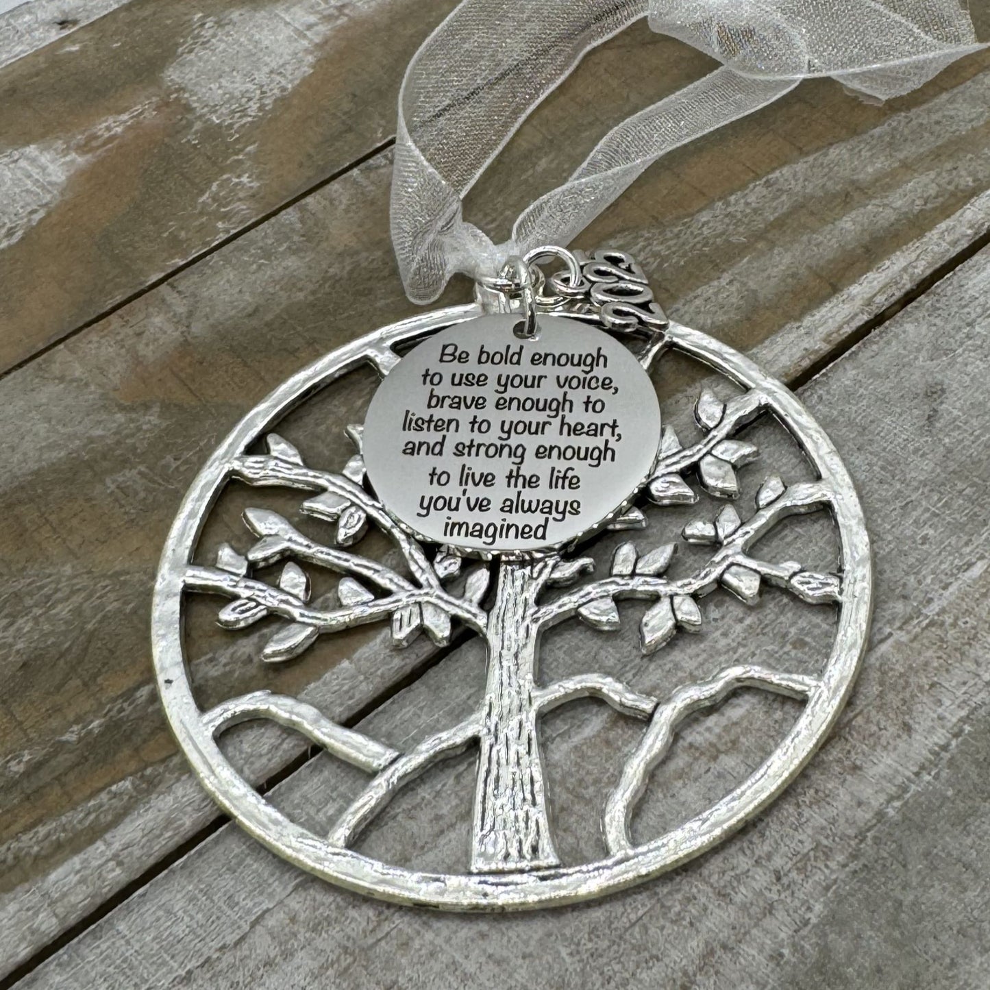 Be bold enough to use your voice, brave enough to listen to your heart Tree Of Life Ornament, Graduation Gift