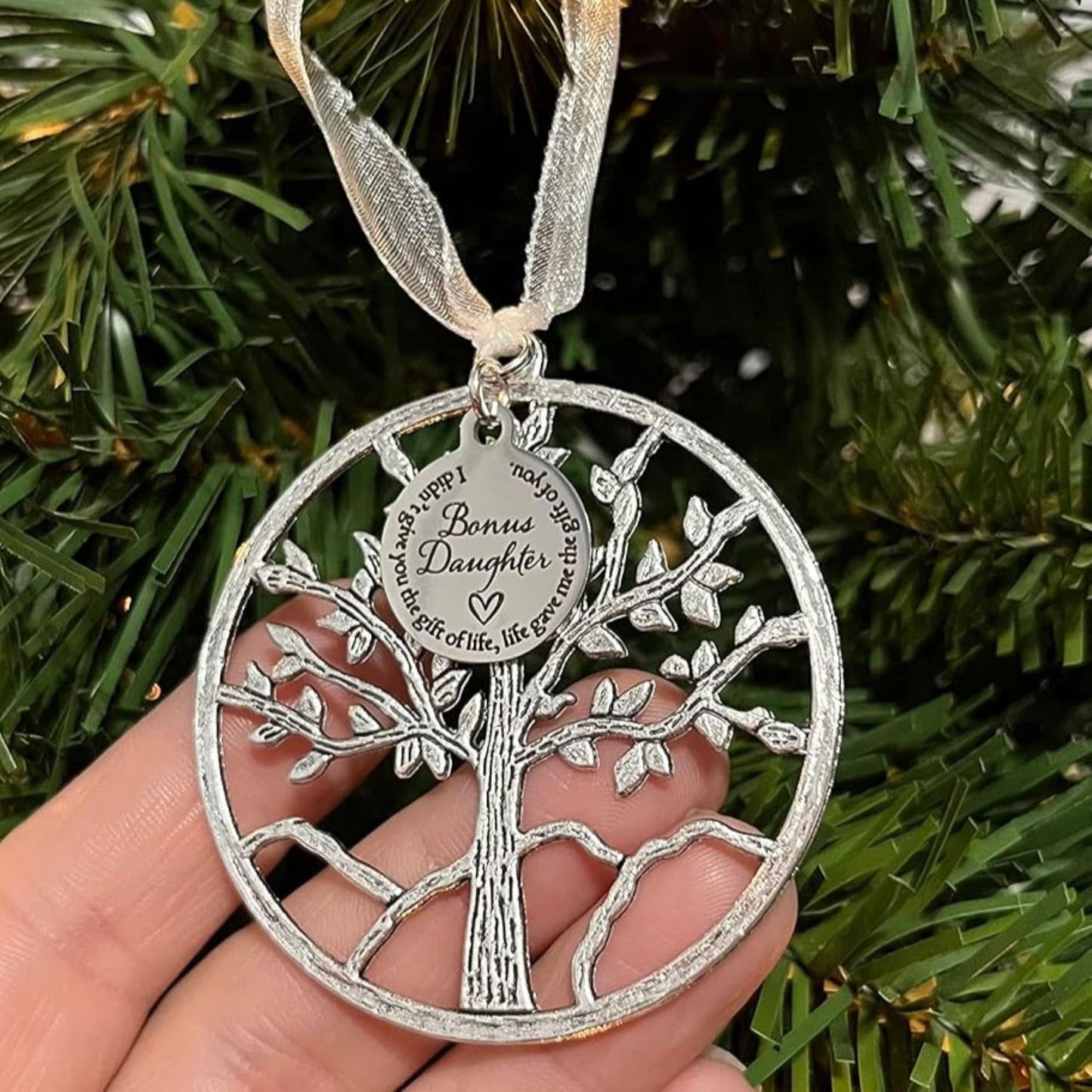 Bonus Daughter Tree Of Life Christmas Ornament, Daughter In Law Step Daughter Gift