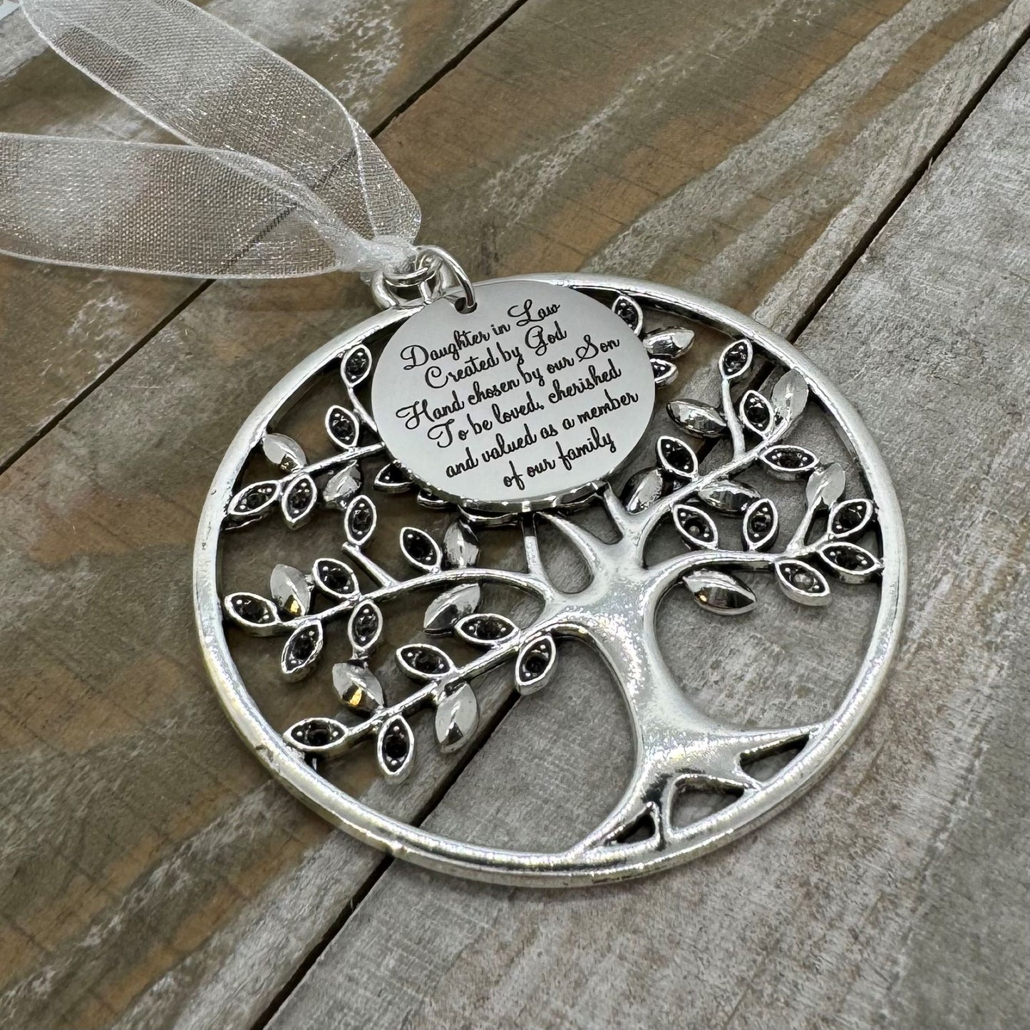 Daughter In Law Tree Of Life Ornament, Daughter In Law Created By God Hand Chosen By God Hand Chosen By Our Son, Bridal Shower Wedding Gift