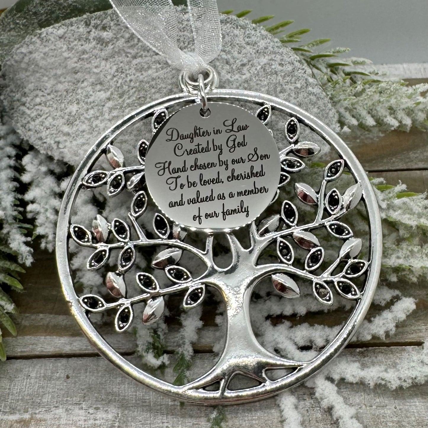 Daughter In Law Tree Of Life Ornament, Daughter In Law Created By God Hand Chosen By God Hand Chosen By Our Son, Bridal Shower Wedding Gift