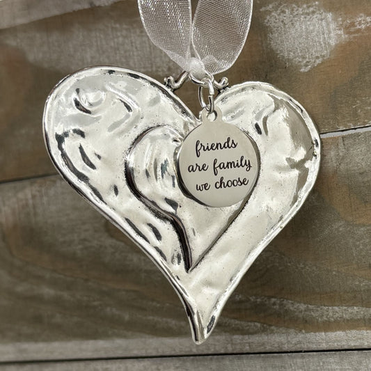 Friends Are Family We Choose Heart Christmas Ornament, Friendship Gift