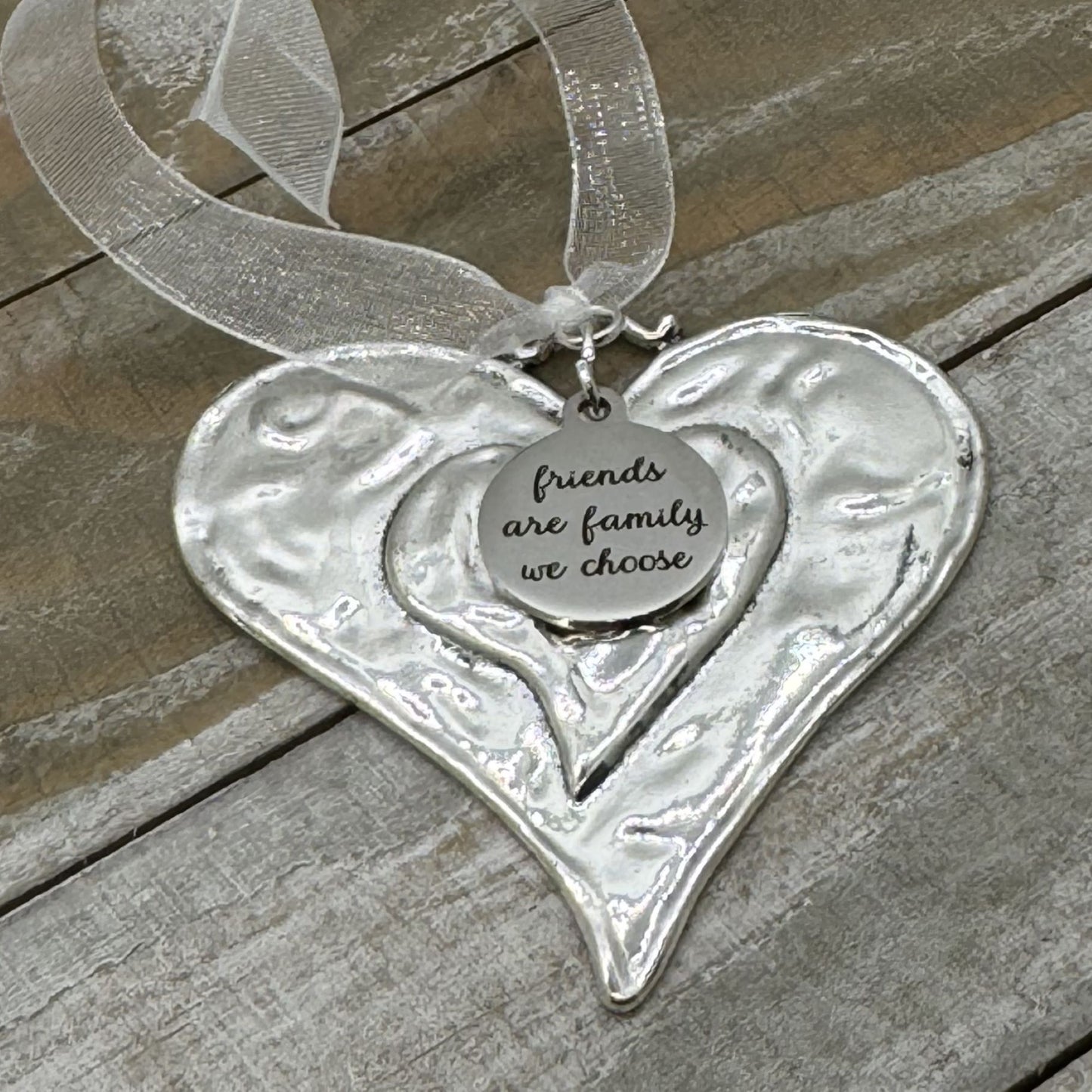 Friends Are Family We Choose Heart Christmas Ornament, Friendship Gift