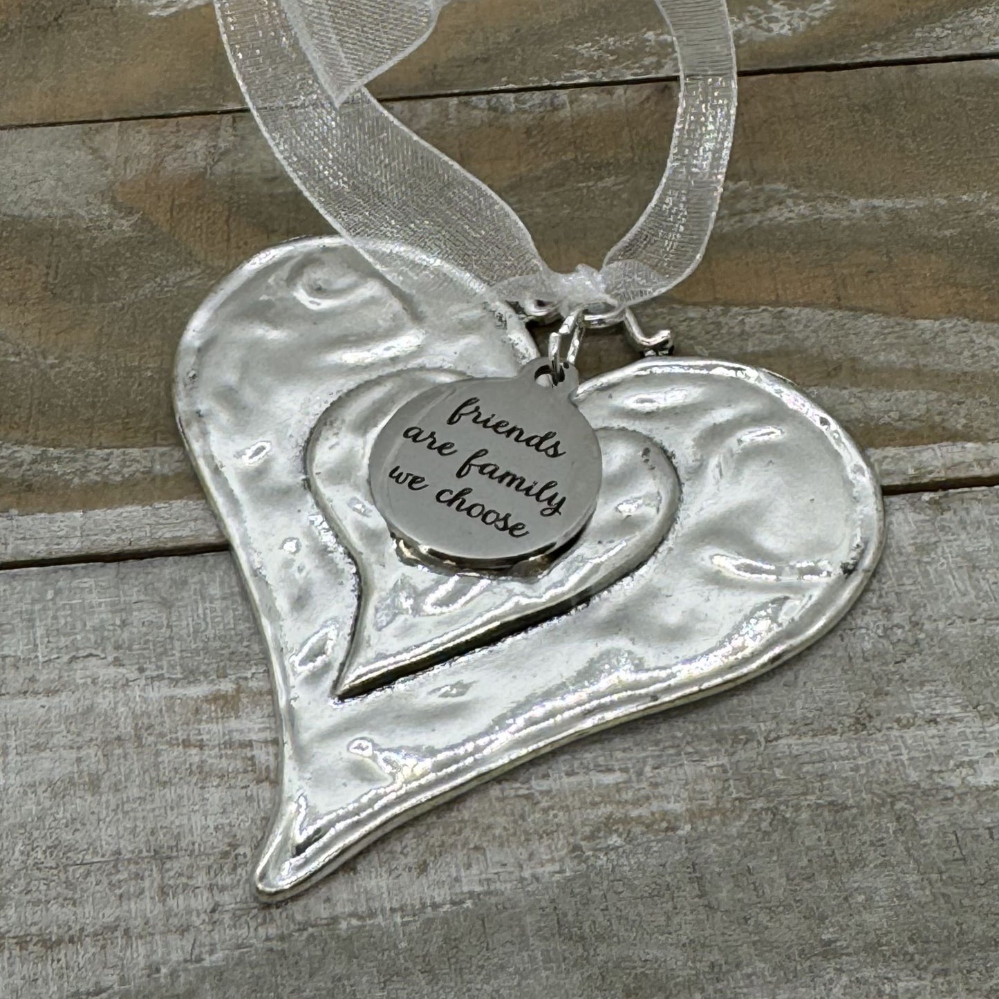 Friends Are Family We Choose Heart Christmas Ornament, Friendship Gift