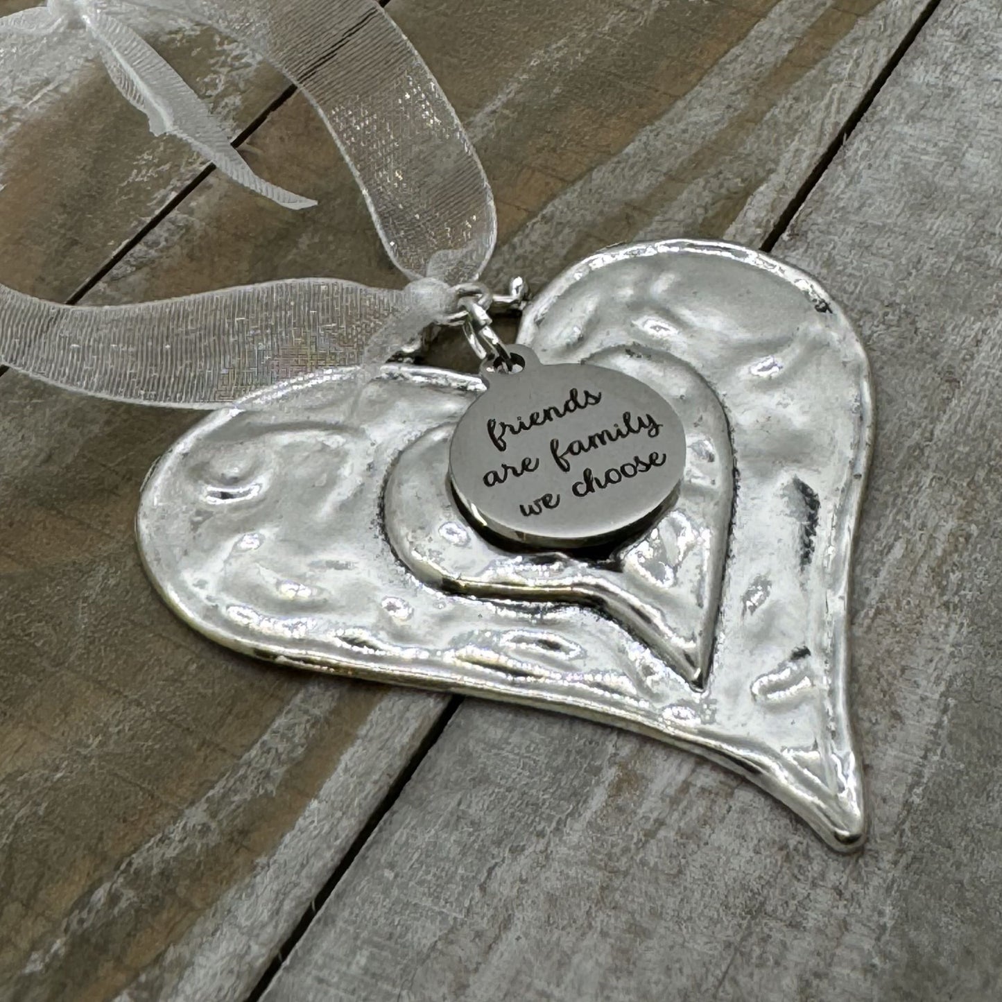 Friends Are Family We Choose Heart Christmas Ornament, Friendship Gift