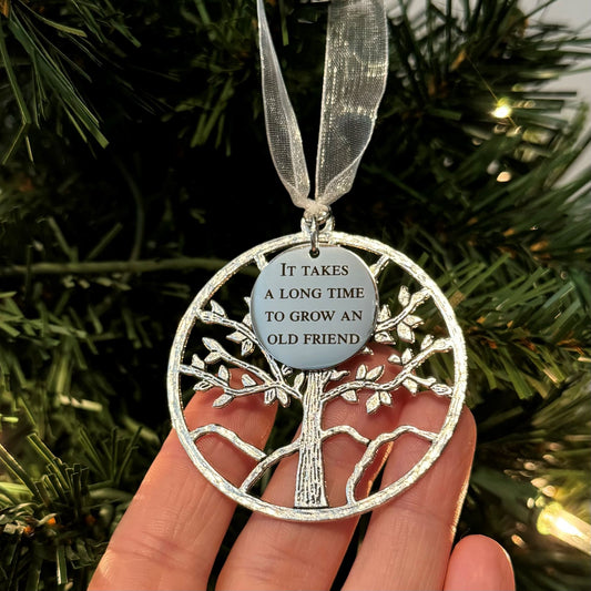 It Takes A Long Time To Grow An Old Friend Tree Of Life Christmas Ornament, Friendship Gift