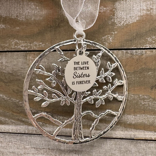 The Love Between Sisters Is Forever Tree Of Life Holiday Ornament, Sister Gift