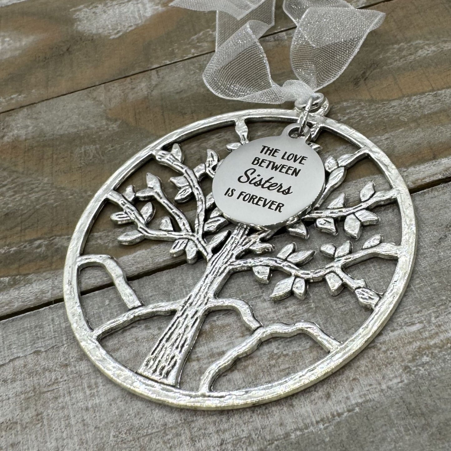 The Love Between Sisters Is Forever Tree Of Life Holiday Ornament, Sister Gift