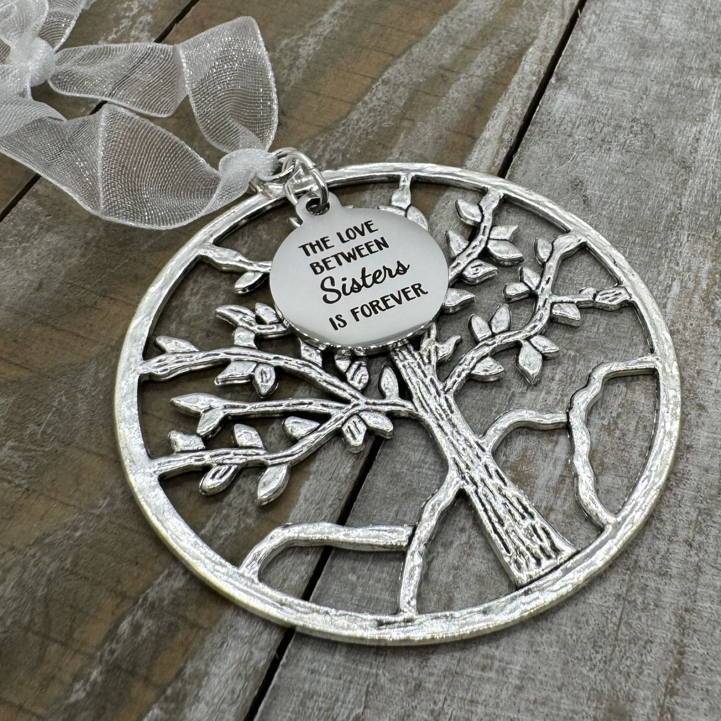 The Love Between Sisters Is Forever Tree Of Life Holiday Ornament, Sister Gift