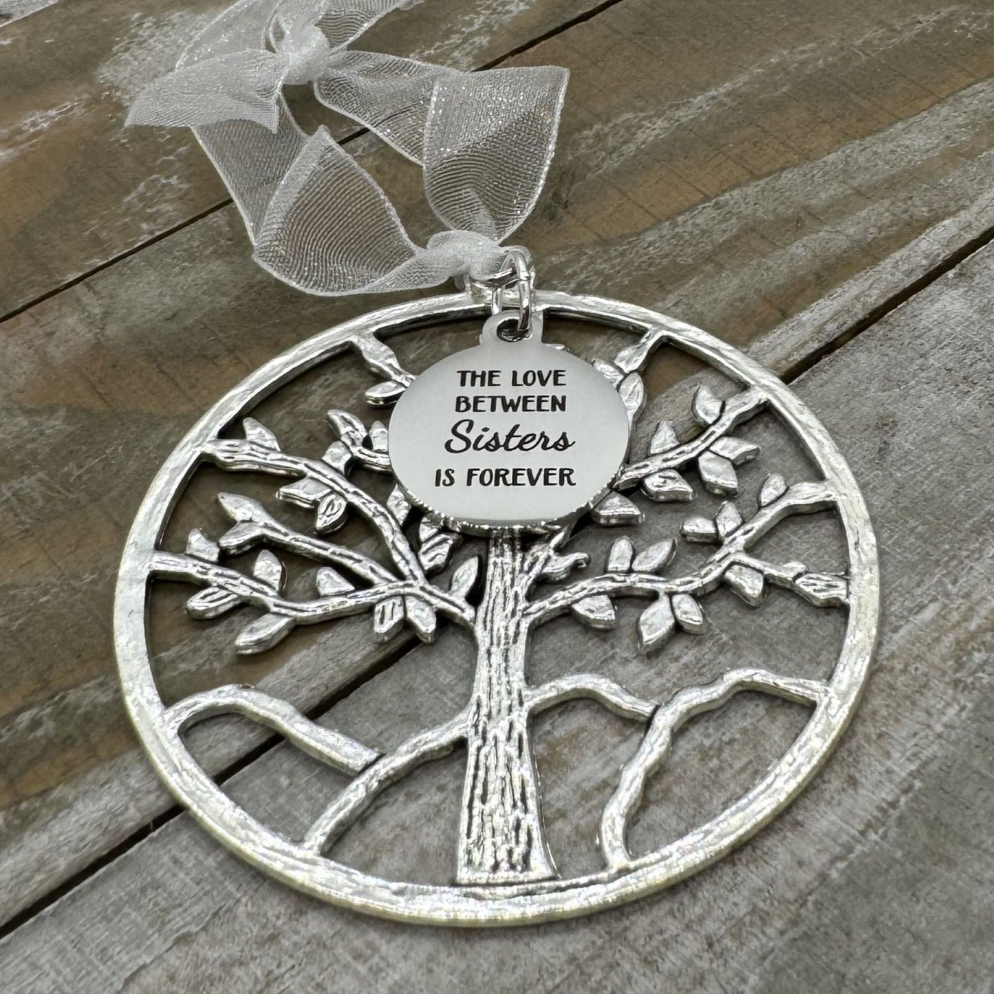 The Love Between Sisters Is Forever Tree Of Life Holiday Ornament, Sister Gift