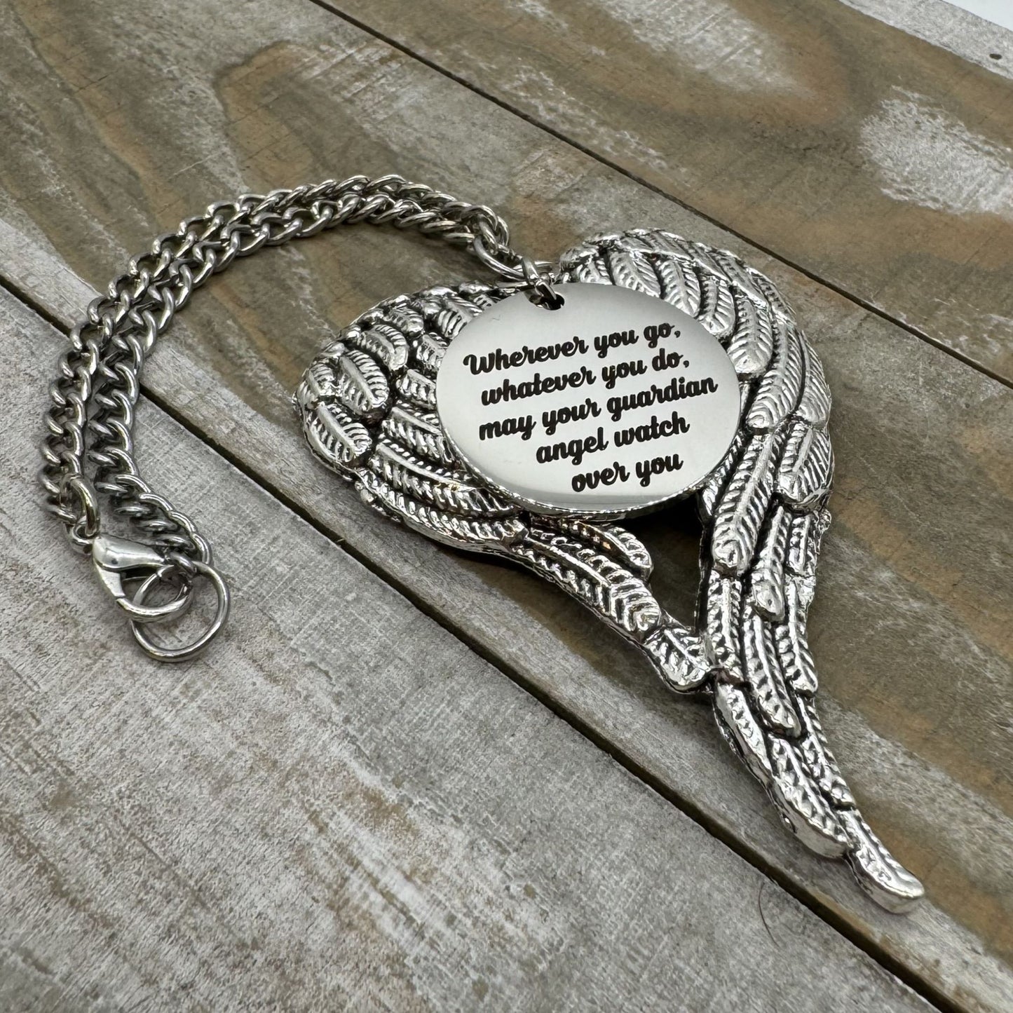 Guardian Angel Rearview Mirror Car Charm, Wherever you go whatever you do may your guardian angel watch over you, New Driver Sweet 16 Gift