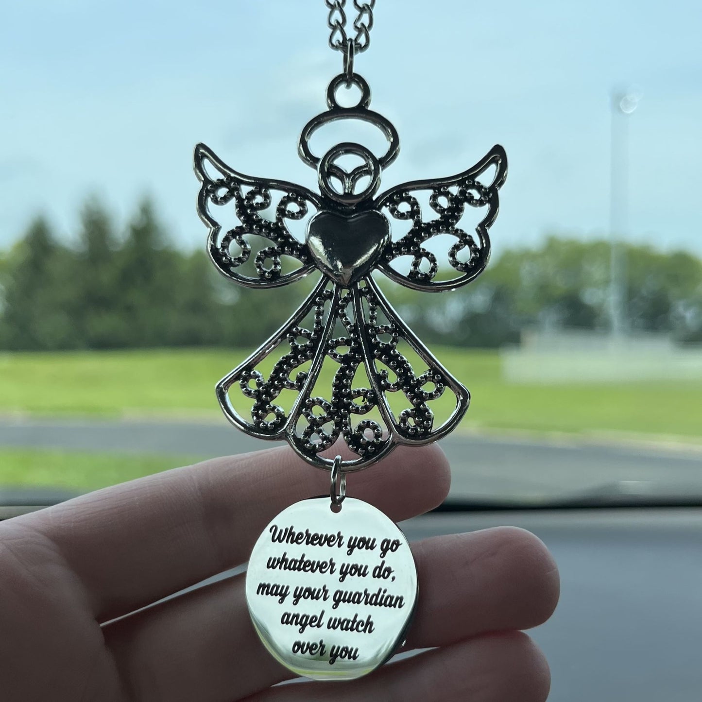 Angel Car Charm, Wherever You Go Whatever You Do May Your Guardian Angel Watch Over You, Graduation Gift New Driver