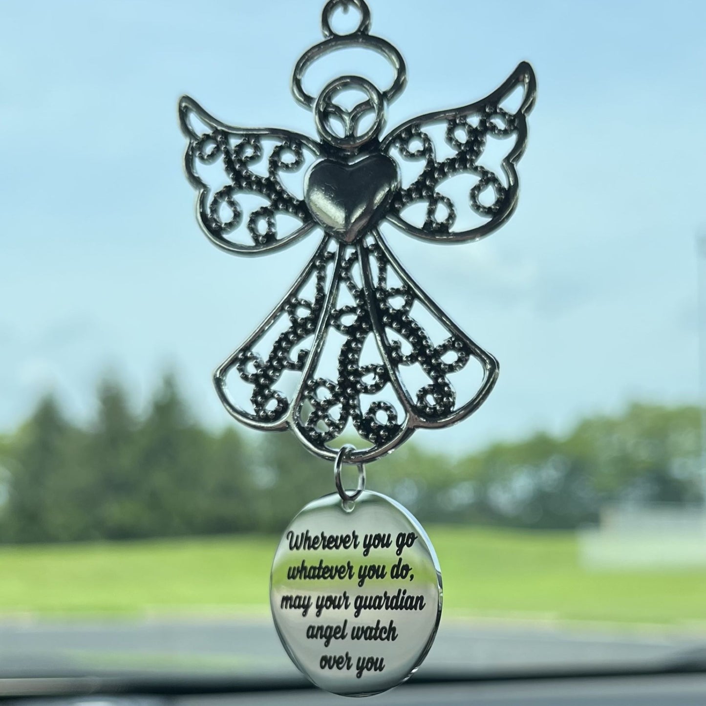 Angel Car Charm, Wherever You Go Whatever You Do May Your Guardian Angel Watch Over You, Graduation Gift New Driver