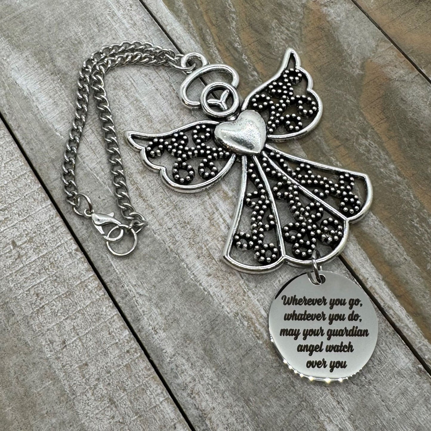 Angel Car Charm, Wherever You Go Whatever You Do May Your Guardian Angel Watch Over You, Graduation Gift New Driver