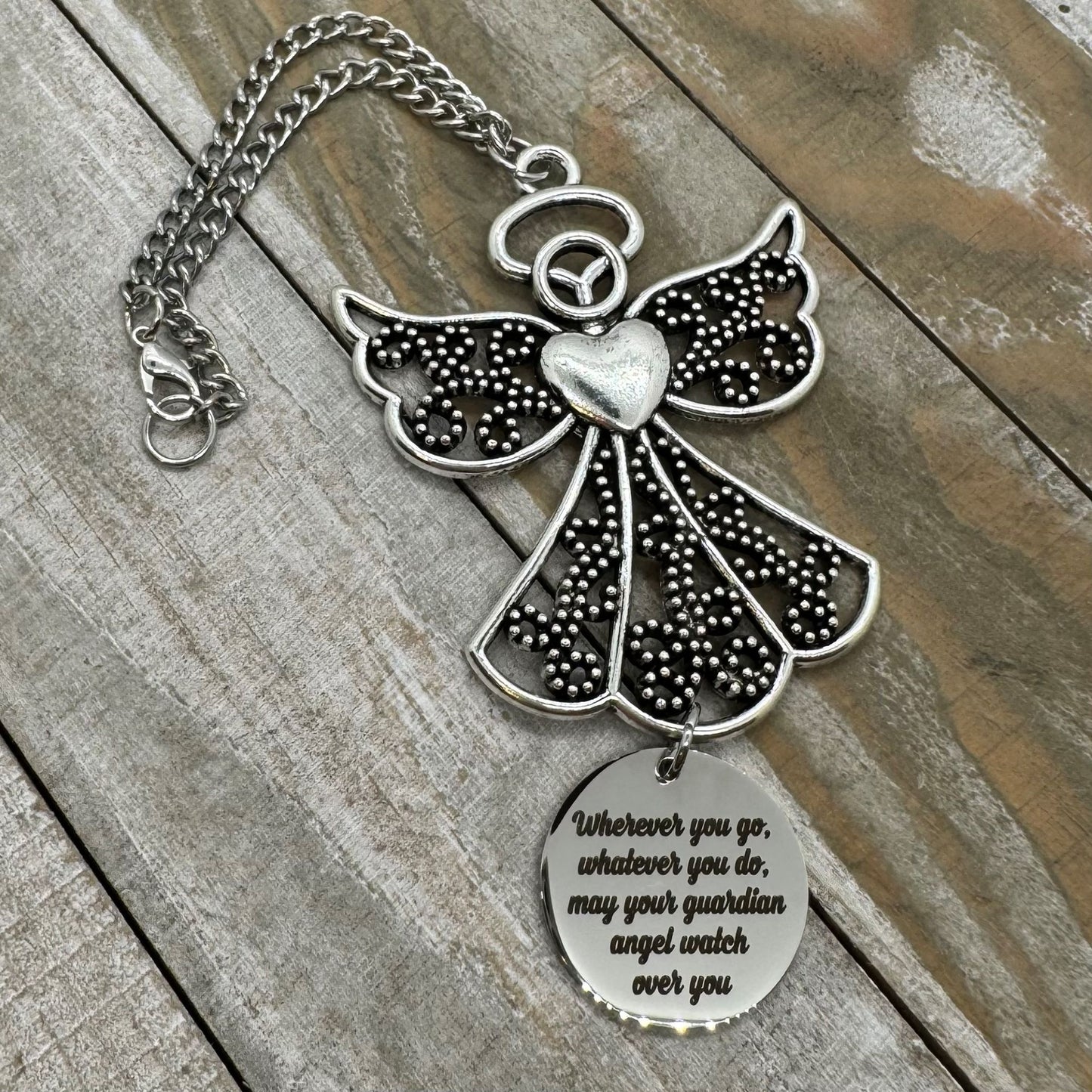 Angel Car Charm, Wherever You Go Whatever You Do May Your Guardian Angel Watch Over You, Graduation Gift New Driver