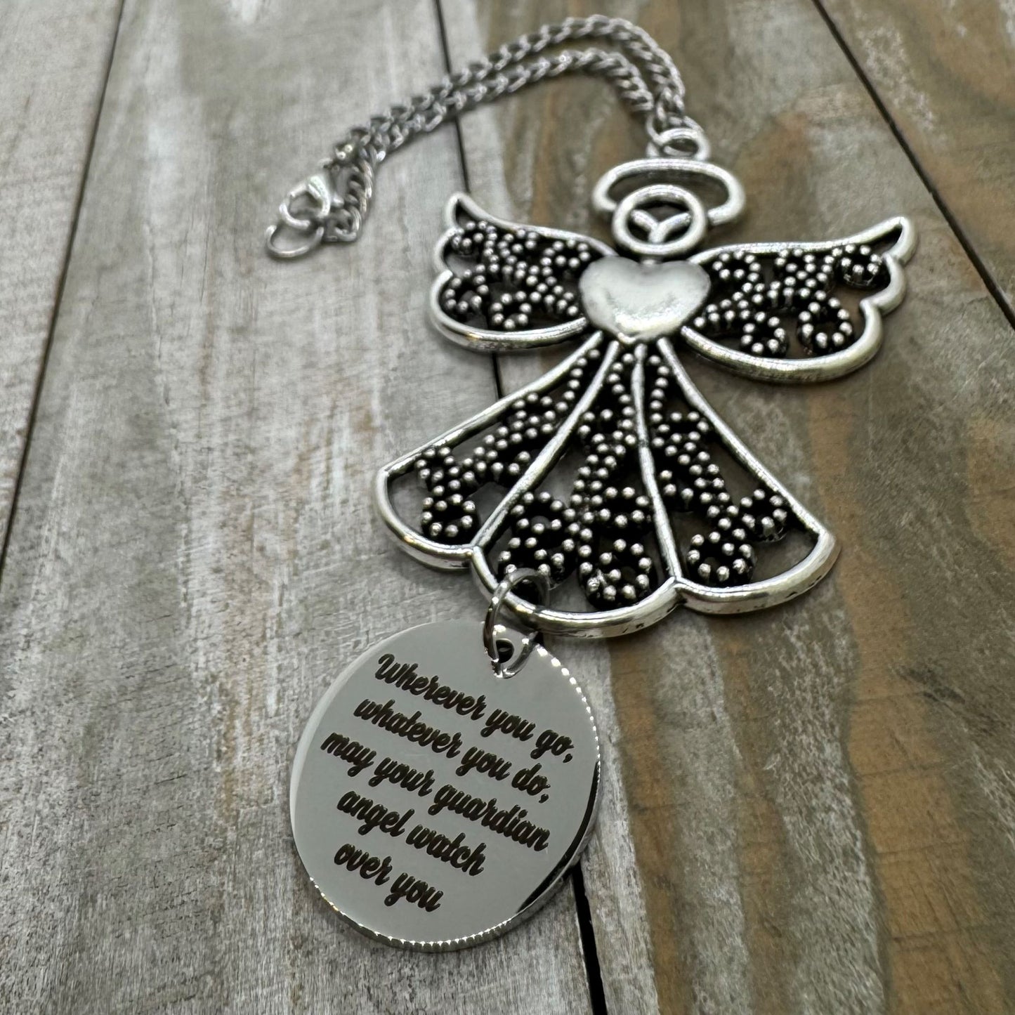 Angel Car Charm, Wherever You Go Whatever You Do May Your Guardian Angel Watch Over You, Graduation Gift New Driver